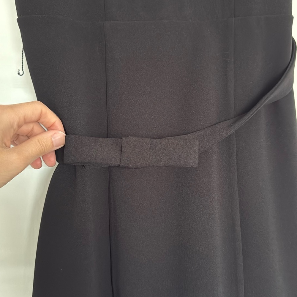 Express Black Ribbed Ruched Mini Dress - Picture 2 of 3